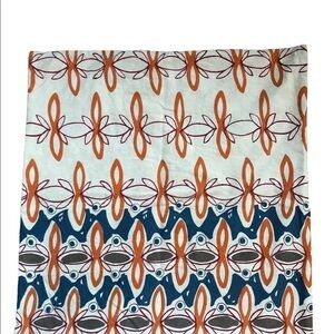 Crate & Barrel Square Printed Pillow Cover 23X23 Teal, Pumpkin Oatmeal Decorate